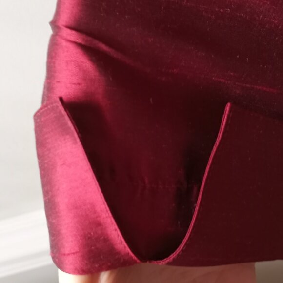 'Talbots' 100% Shantung Silk Claret Red Blouse 3/4 Sleeve Size 18W - Picture 8 of 11